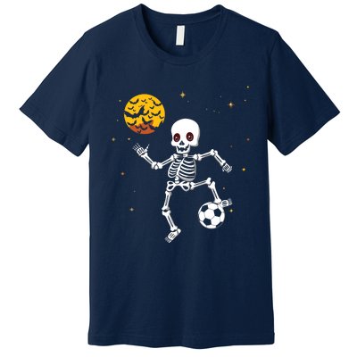 Soccer Skeleton Halloween Soccer Player Halloween Premium T-Shirt