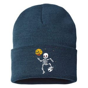 Soccer Skeleton Halloween Soccer Player Halloween Sustainable Knit Beanie