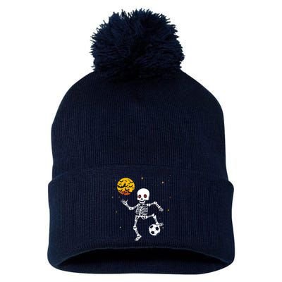 Soccer Skeleton Halloween Soccer Player Halloween Pom Pom 12in Knit Beanie