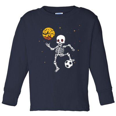 Soccer Skeleton Halloween Soccer Player Halloween Toddler Long Sleeve Shirt