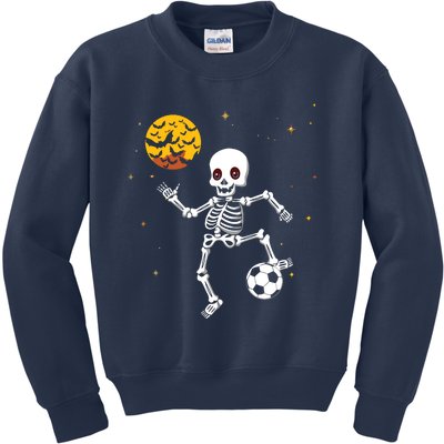 Soccer Skeleton Halloween Soccer Player Halloween Kids Sweatshirt