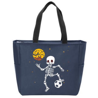 Soccer Skeleton Halloween Soccer Player Halloween Zip Tote Bag