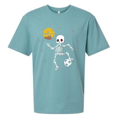 Soccer Skeleton Halloween Soccer Player Halloween Sueded Cloud Jersey T-Shirt