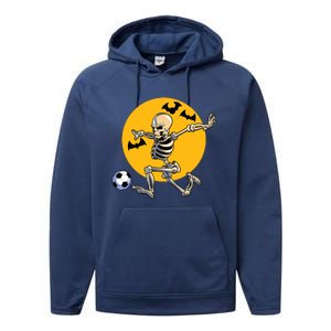 Soccer Skeleton Halloween Boy Soccer Player Halloween Performance Fleece Hoodie