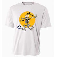 Soccer Skeleton Halloween Boy Soccer Player Halloween Cooling Performance Crew T-Shirt