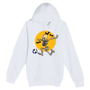 Soccer Skeleton Halloween Boy Soccer Player Halloween Premium Pullover Hoodie