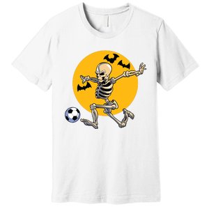 Soccer Skeleton Halloween Boy Soccer Player Halloween Premium T-Shirt