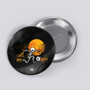 Soccer Skeleton Halloween Boy Soccer Player Halloween Button