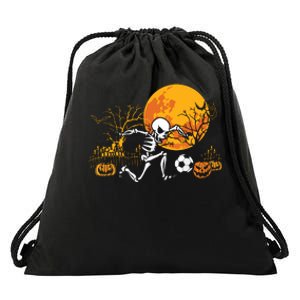 Soccer Skeleton Halloween Boy Soccer Player Halloween Drawstring Bag