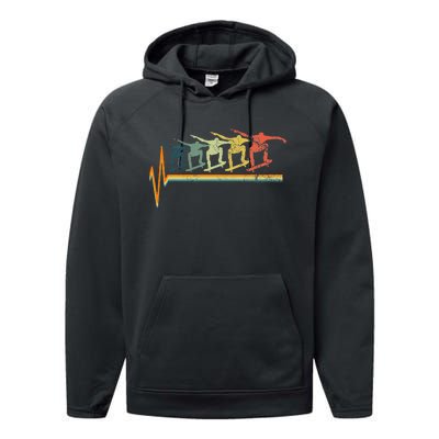 Skateboard Skater Heartbeat Love Performance Fleece Hoodie