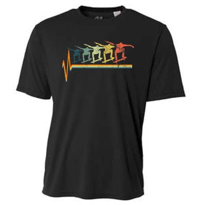 Skateboard Skater Heartbeat Love Cooling Performance Crew T-Shirt