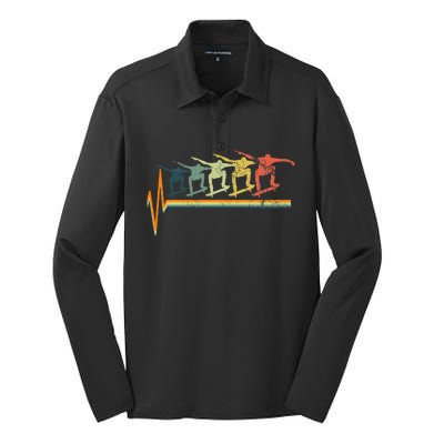 Skateboard Skater Heartbeat Love Silk Touch Performance Long Sleeve Polo