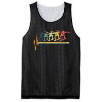 Skateboard Skater Heartbeat Love Mesh Reversible Basketball Jersey Tank