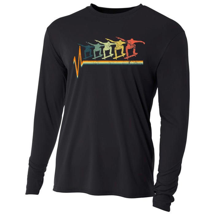 Skateboard Skater Heartbeat Love Cooling Performance Long Sleeve Crew