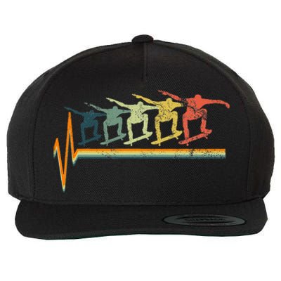 Skateboard Skater Heartbeat Love Wool Snapback Cap