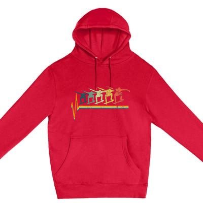 Skateboard Skater Heartbeat Love Premium Pullover Hoodie