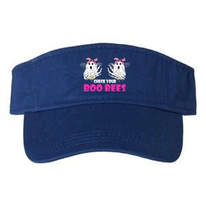 Skull Skeleton Hand Check Your Boo Bees Breast Cancer Fight Cute Gift Valucap Bio-Washed Visor