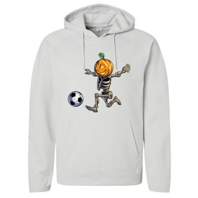 Soccer Skeleton Halloween Boy Soccer Halloween Performance Fleece Hoodie