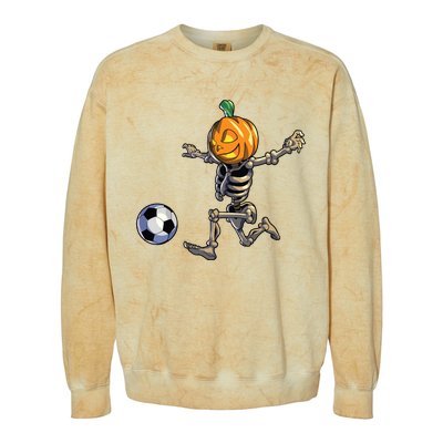 Soccer Skeleton Halloween Boy Soccer Halloween Colorblast Crewneck Sweatshirt