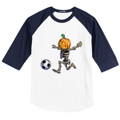 Soccer Skeleton Halloween Boy Soccer Halloween Baseball Sleeve Shirt