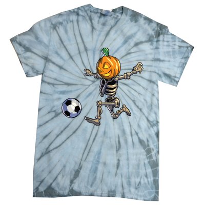 Soccer Skeleton Halloween Boy Soccer Halloween Tie-Dye T-Shirt