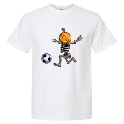 Soccer Skeleton Halloween Boy Soccer Halloween Garment-Dyed Heavyweight T-Shirt