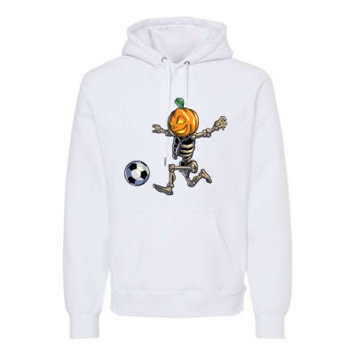 Soccer Skeleton Halloween Boy Soccer Halloween Premium Hoodie