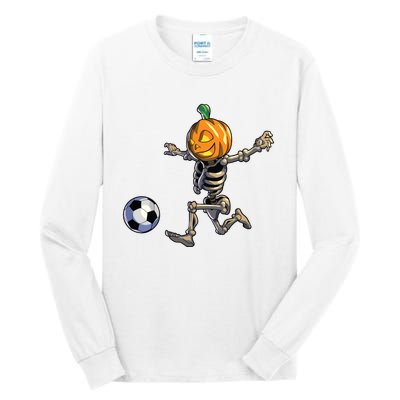 Soccer Skeleton Halloween Boy Soccer Halloween Tall Long Sleeve T-Shirt