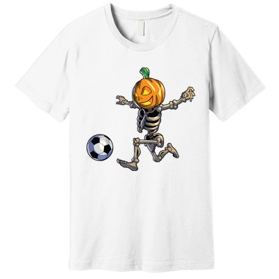 Soccer Skeleton Halloween Boy Soccer Halloween Premium T-Shirt