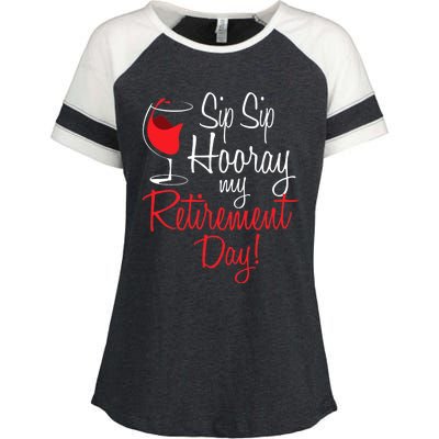 Sip Sip Hooray My Retirement Day - Retired Retiree Pension Enza Ladies Jersey Colorblock Tee