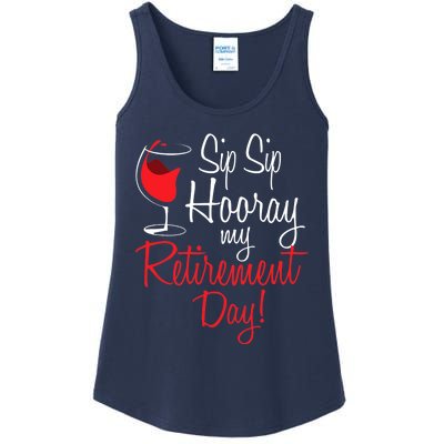 Sip Sip Hooray My Retirement Day - Retired Retiree Pension Ladies Essential Tank