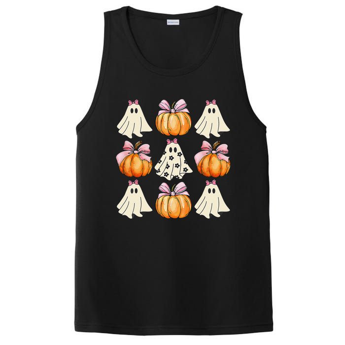 Spooky Season Halloween Ghost Pumpkin Ribbon Coquette Bow Gift PosiCharge Competitor Tank