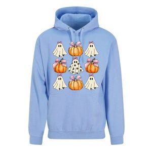 Spooky Season Halloween Ghost Pumpkin Ribbon Coquette Bow Gift Unisex Surf Hoodie