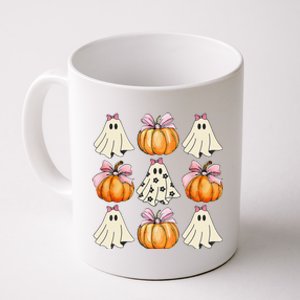 Spooky Season Halloween Ghost Pumpkin Ribbon Coquette Bow Gift Coffee Mug