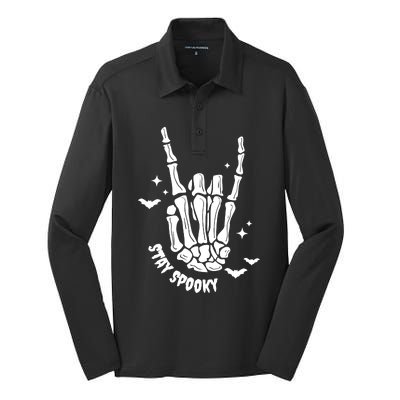 Stay Spooky Halloween Silk Touch Performance Long Sleeve Polo