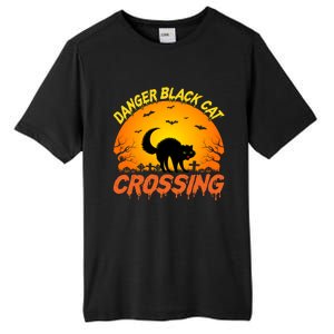 Scary Spooky Halloween Graveyard Cat Crossing Great Gift Tall Fusion ChromaSoft Performance T-Shirt