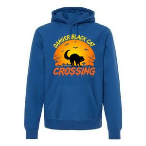 Scary Spooky Halloween Graveyard Cat Crossing Great Gift Premium Hoodie