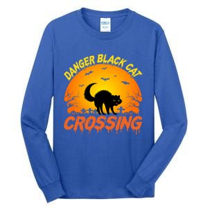 Scary Spooky Halloween Graveyard Cat Crossing Great Gift Tall Long Sleeve T-Shirt