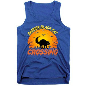 Scary Spooky Halloween Graveyard Cat Crossing Great Gift Tank Top