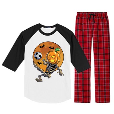 Soccer Skeleton Halloween Boy Soccer Halloween Raglan Sleeve Pajama Set