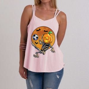 Soccer Skeleton Halloween Boy Soccer Halloween Women's Strappy Tank