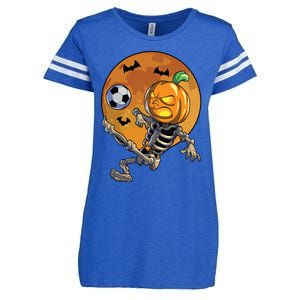 Soccer Skeleton Halloween Boy Soccer Halloween Enza Ladies Jersey Football T-Shirt