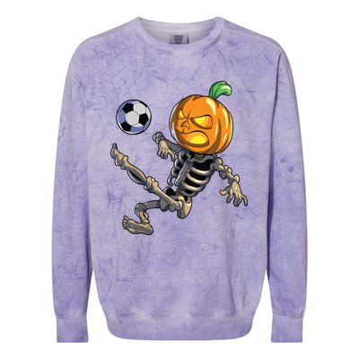 Soccer Skeleton Halloween Boy Soccer Halloween Colorblast Crewneck Sweatshirt