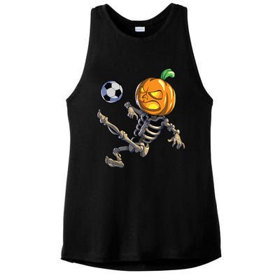 Soccer Skeleton Halloween Boy Soccer Halloween Ladies PosiCharge Tri-Blend Wicking Tank