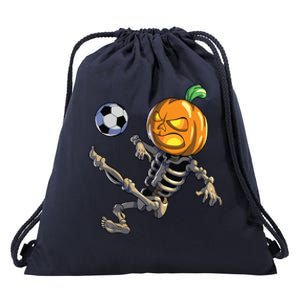 Soccer Skeleton Halloween Boy Soccer Halloween Drawstring Bag