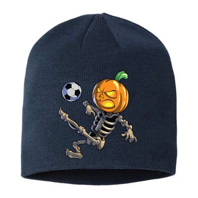 Soccer Skeleton Halloween Boy Soccer Halloween Sustainable Beanie