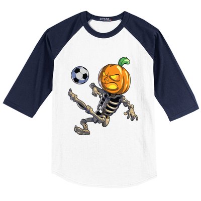 Soccer Skeleton Halloween Boy Soccer Halloween Baseball Sleeve Shirt