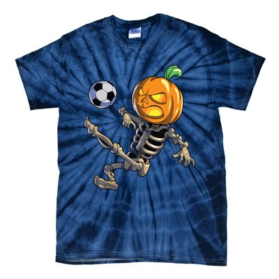 Soccer Skeleton Halloween Boy Soccer Halloween Tie-Dye T-Shirt