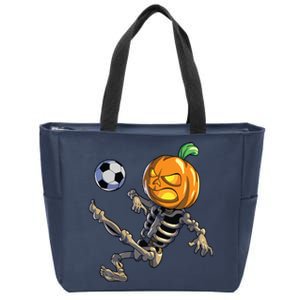 Soccer Skeleton Halloween Boy Soccer Halloween Zip Tote Bag