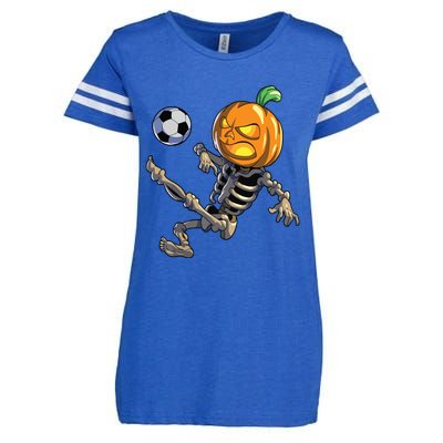 Soccer Skeleton Halloween Boy Soccer Halloween Enza Ladies Jersey Football T-Shirt